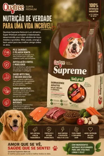 Lemos ração Quatree Supreme Derma 15KG