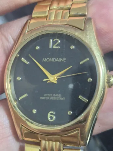 Relógio MONDAINE DOURADO VINTAGE À QUARTZ - ÓTIMO ESTADO