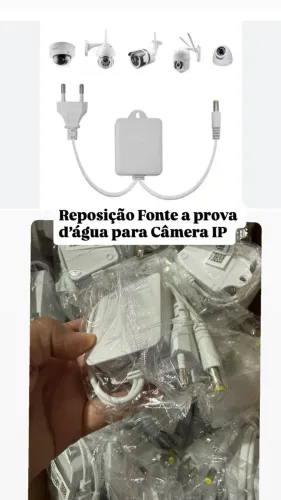 ?Fonte para Câmera IP 12V - Prova d?Água (Nova, Testada e Pronta Entrega)?