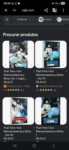 Mangásl slime 1 ao 8. ATENÇÃO: 4 E 5 FORAM VENDIDOS ANTES