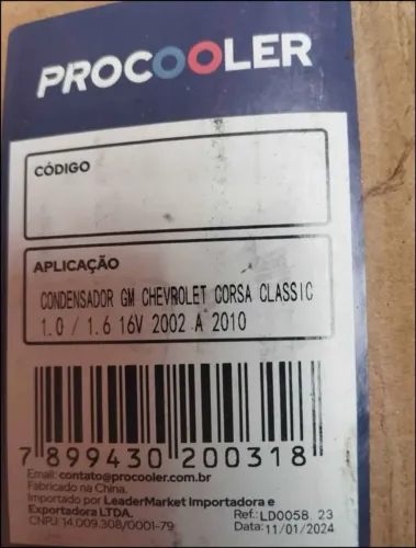 Condensador do corsa classic