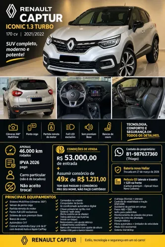 Renault Captur Iconic 1.3 TB 16V Flex 5P AUT 2022