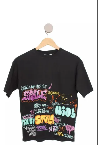 Camiseta Infantil Zara Cinza Escuro 10