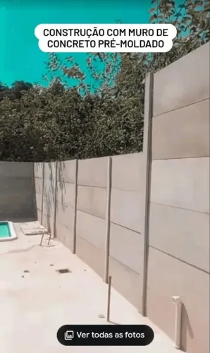 Muro pré moldado e pequenas construções