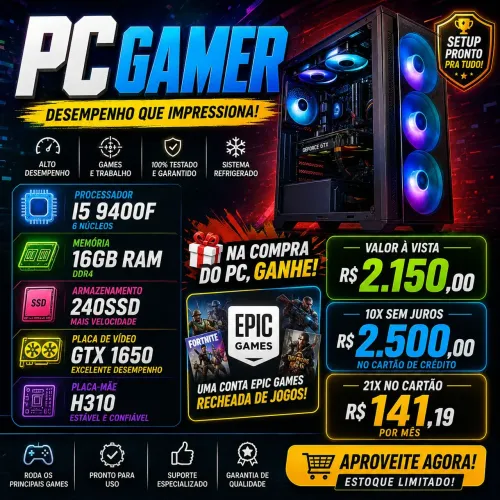 Pc gamer pronto pra uso + conta recheada de jogos