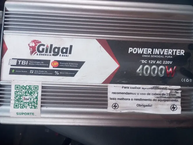 Inversor Gilgal 4000w continua onda pura 8000 pico ótimo pra energia dólar 12x220volts
