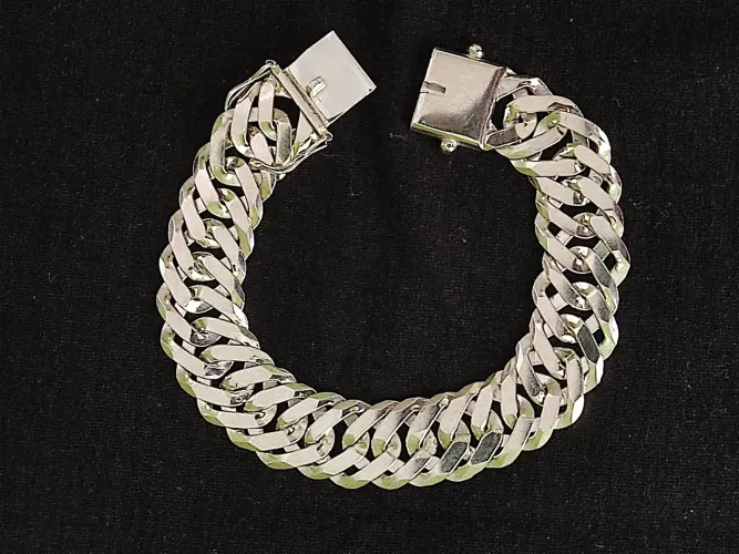 Pulseira de prata Elo duplo,925