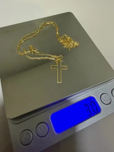Cordão de ouro com pingente 18k 3g