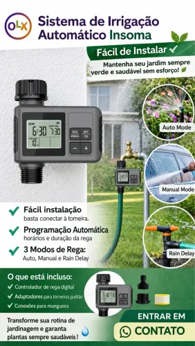 Sistema de Irrigação Automático Insoma - Fácil de Instalar
