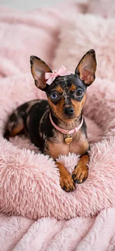 Pinscher miniatura macho e fêmea