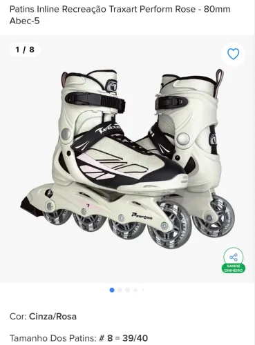 Patins Traxart nº8 NOVO (Usado só 1x)