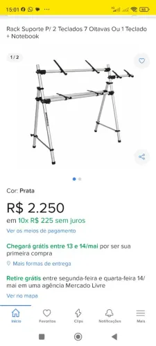 Estante de Alumínio Titanium p 2 teclado ? zera no plástico