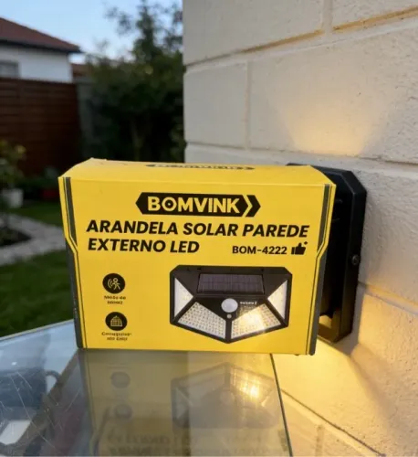 ARANDELA SOLAR PAREDE EXTERNO LED