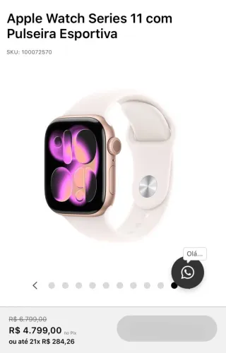 Apple Watch series 11 com pulseira esportiva