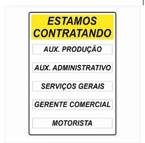 Vagas de empregos, serviços gerais!