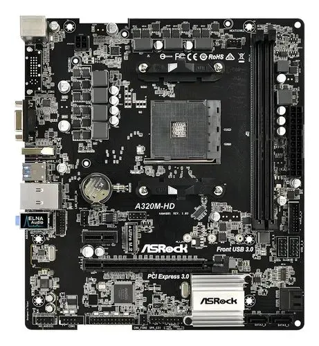 Placa mãe asrock a320m-hd socket am4 