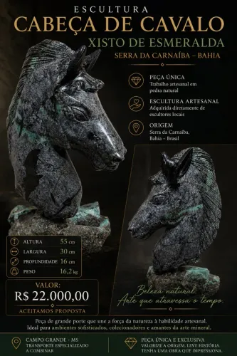 Escultura de xisto de esmeralda