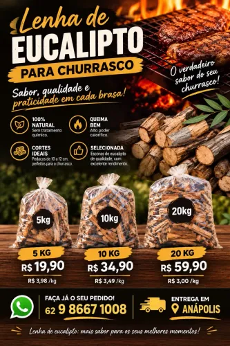 Lenha de Eucalipto para Churrasco 