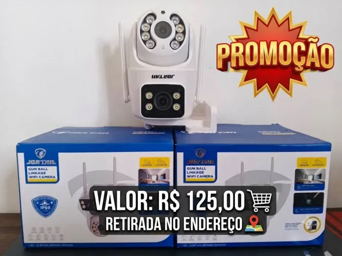 Câmera de segurança wi-fi 2 lentes, NA PROMOÇÃO