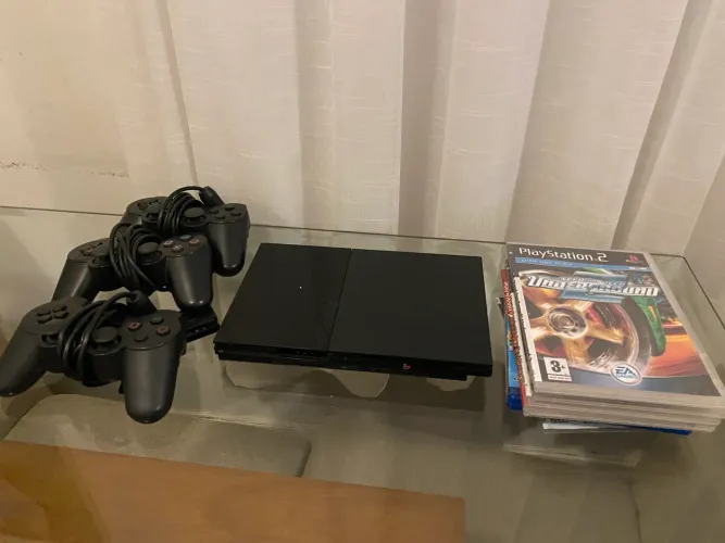 Vendo ps2 Funcionando 100% Com 9 Jogos e 3 controles
