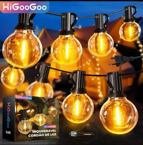 Varal luzes 20m + 35 LED