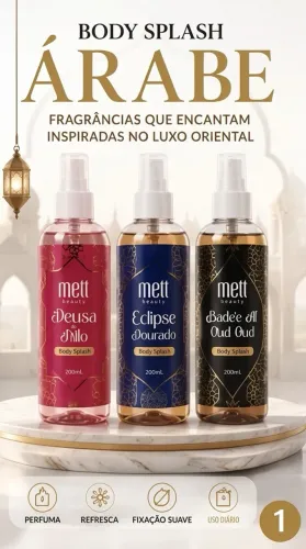 Body Splash - Mett Beauty Arabe - 12 unidades