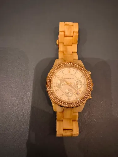 Relógio Michael Kors Acetato Bege/Nude com Cristais Strass