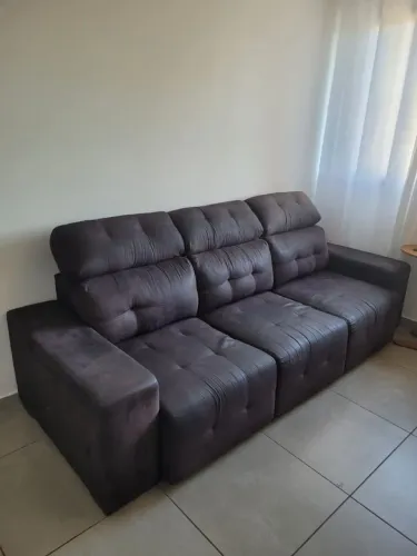 Sofá Retrátil 3 Lugares (2,55m) - Preto