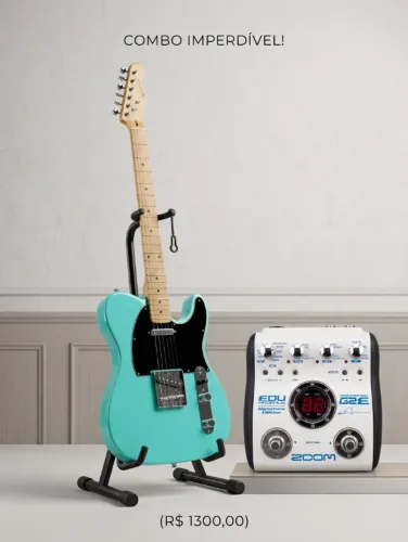 Combo: Guitarra Michael Telecaster + Pedaleira Zoom G2E Edu Ardanuy - Impecáveis