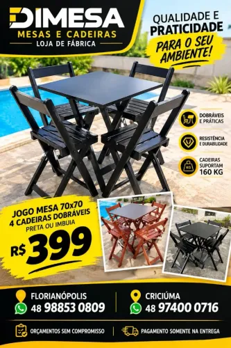 Conjunto de mesas para bares e restaurantes a pronta entrega. Pague na entrega