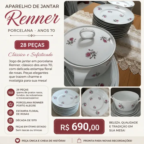 Jogo de jantar porcelana vintage