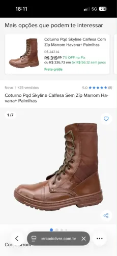 Boot cuturno marrom número 40