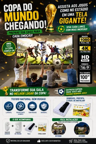 Tela para Projetor Portátil Dobrável Anti-vinco - 100 Polegadas 