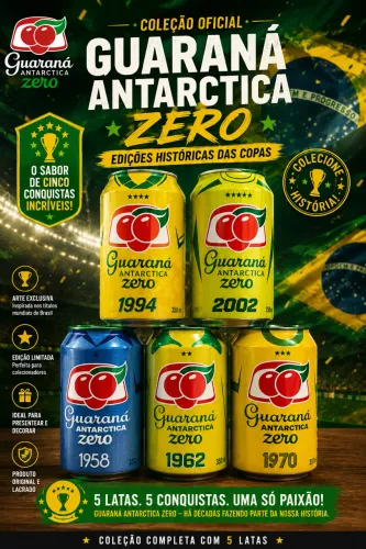 GUANARÁ ANTARCTICA ZERO - LATAS TEMÁTICAS DAS COPAS DO MUNDO