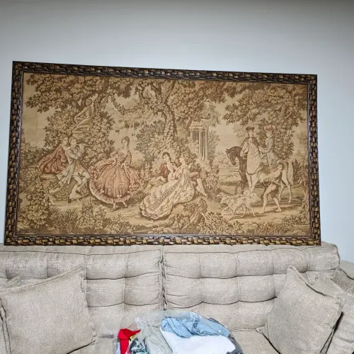Tapeçaria Gobelin com moldura para parede