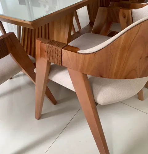 Cadeira de Linho com Braço NOVO ENTREGA HOJE