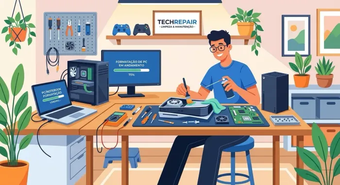 Limpeza de PS4 e videogames | Manutenção de PC e notebook