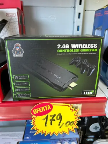 Vídeo Game Stick Retrô com 10000 jogos e 2 controles sem fio