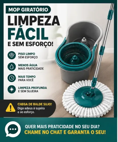 ? Facilite sua Limpeza! MOP Giratório Completo