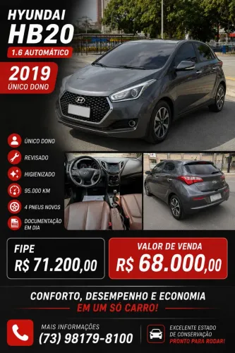 Hyundai HB20 Premium 1.6 Flex 16V Aut. 2019