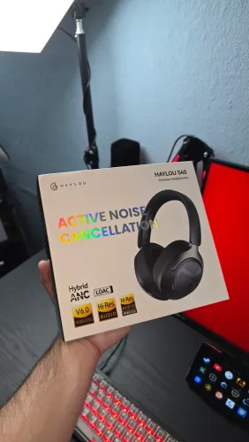 Haylou s40 ANC headphone Bluetooth 6.0 com microfone cancelamento de ruído