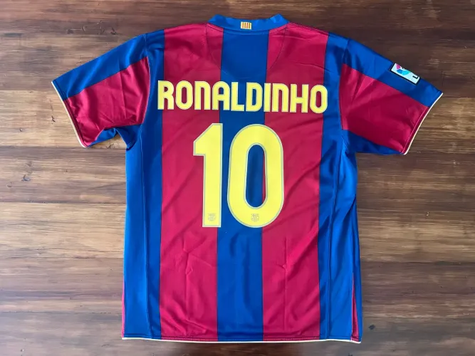 Camisa Barcelona 2007/2008 Ronaldinho 10 original