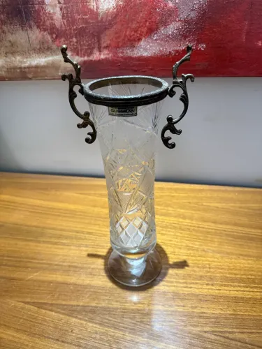 Vaso de cristal decorativo