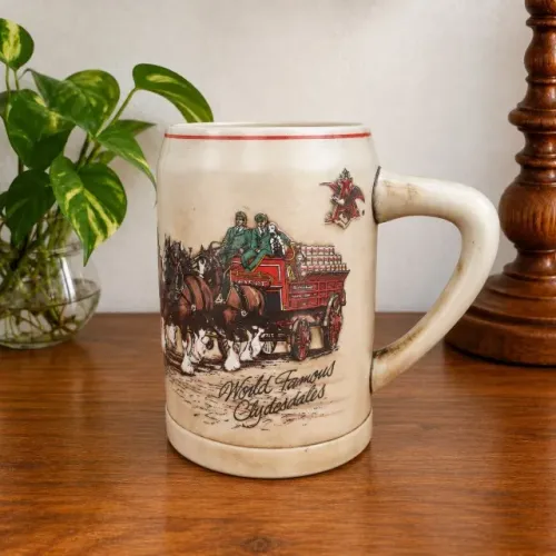 Caneca chopp Budweiser 1987 - World Famous Clydesdales