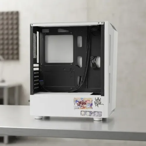 Gabinete Gamer Ninja Perseus Mid Tower Branco Rgb + 3 Fans (Usado)
