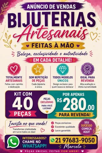 ? Bijuterias Artesanais - Exclusividade para Revenda ou Uso Próprio