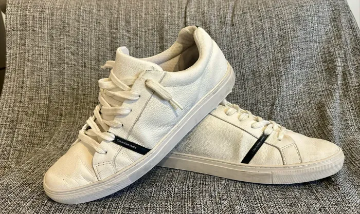 Tênis De Couro Branco Calvin Klein 