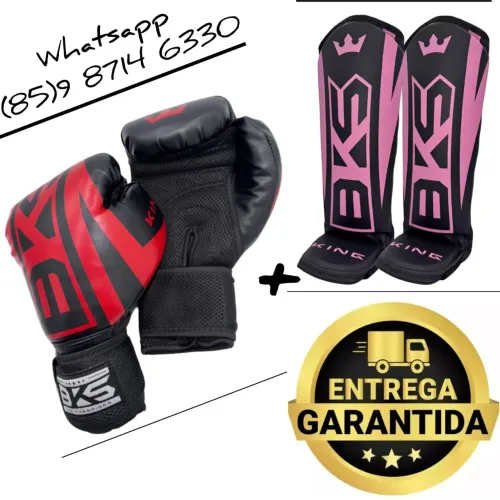 Kit muay thai.  Luvas boxe e caneleiras ufc mma.  Entrega grátis 