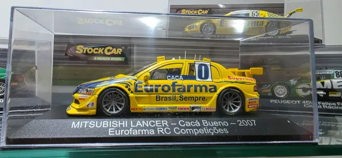 Miniatura Stock Car Mitsubishi Lancer #0 Cacá Bueno Eurofarma 2007 Escala 1:43