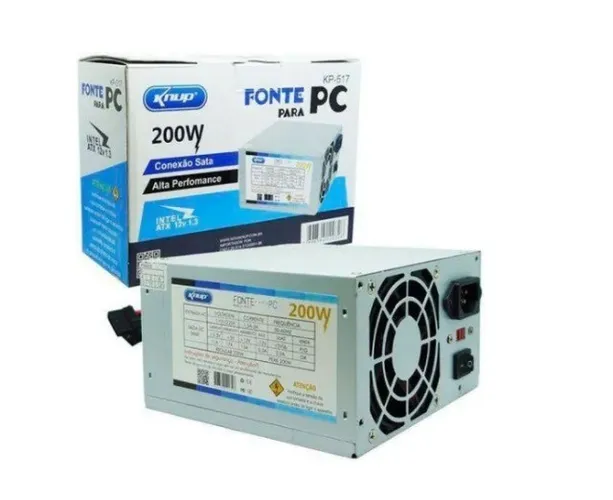 Fonte para Pc Knup 200w Kp-517 (Honestidade e Qualidade Distribuidora JK Eletrônicos)